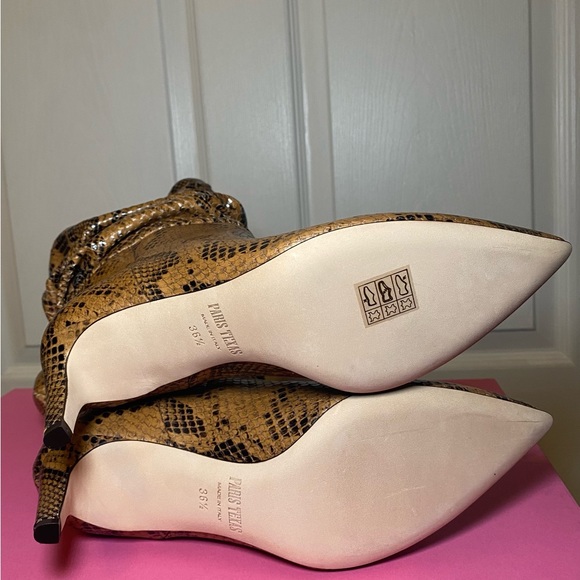 Paris Texas Python Printed Leather Slouchy Pointed Toe Boot - Picture 6 of 12